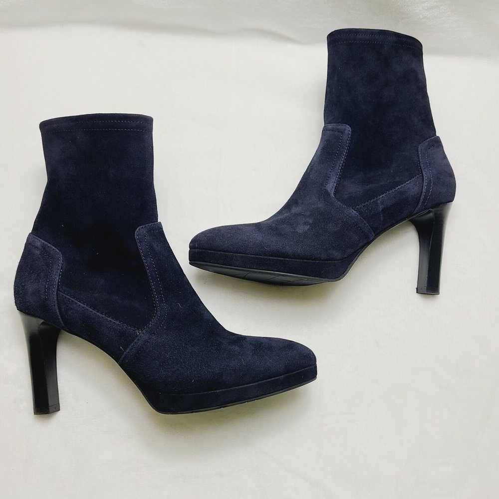 Aquatalia Reyna Navy Suede Ankle Booties Size 9 - image 4