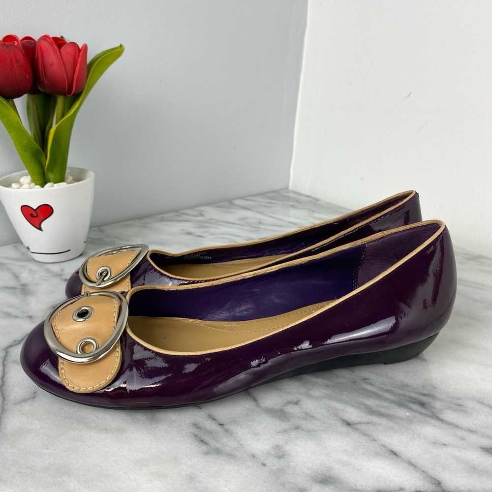 Franco Sarto Oswego Purple Patent Leather Flats S… - image 2