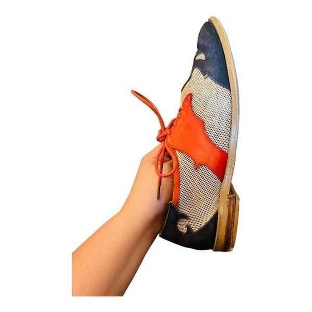 F Troupe "Cowboy Lace Up" shoe size 39 Red & blue… - image 11