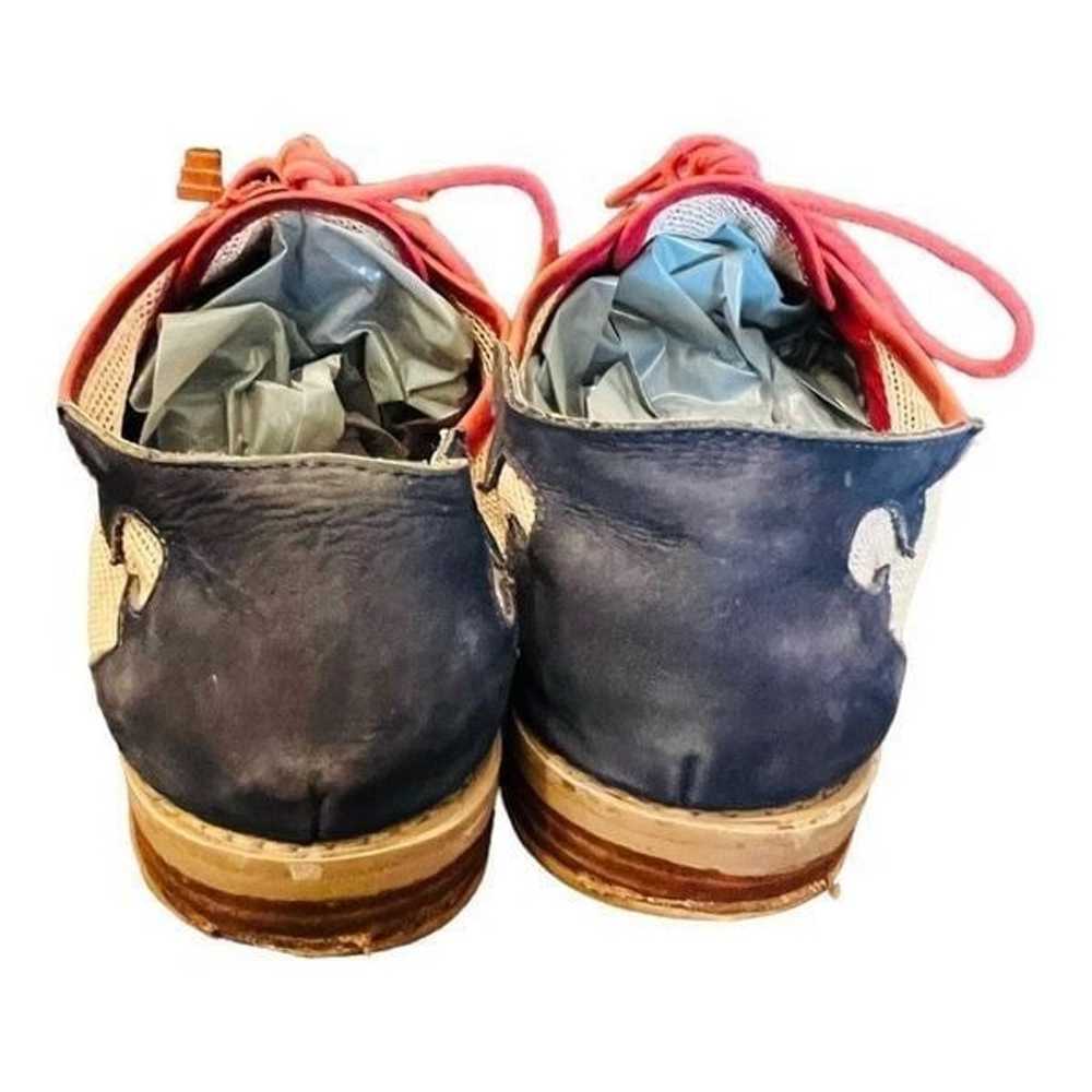 F Troupe "Cowboy Lace Up" shoe size 39 Red & blue… - image 7