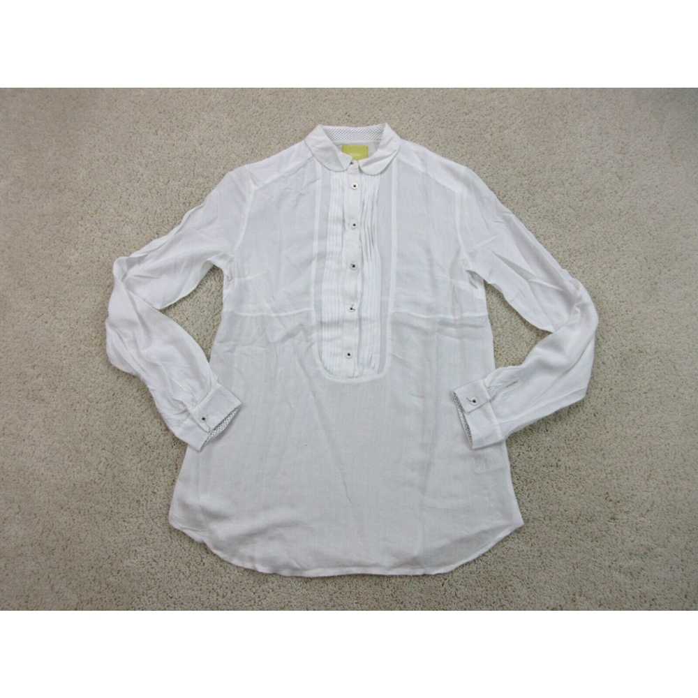 Vintage Maeve Shirt Womens 2 White Anthropologie … - image 1