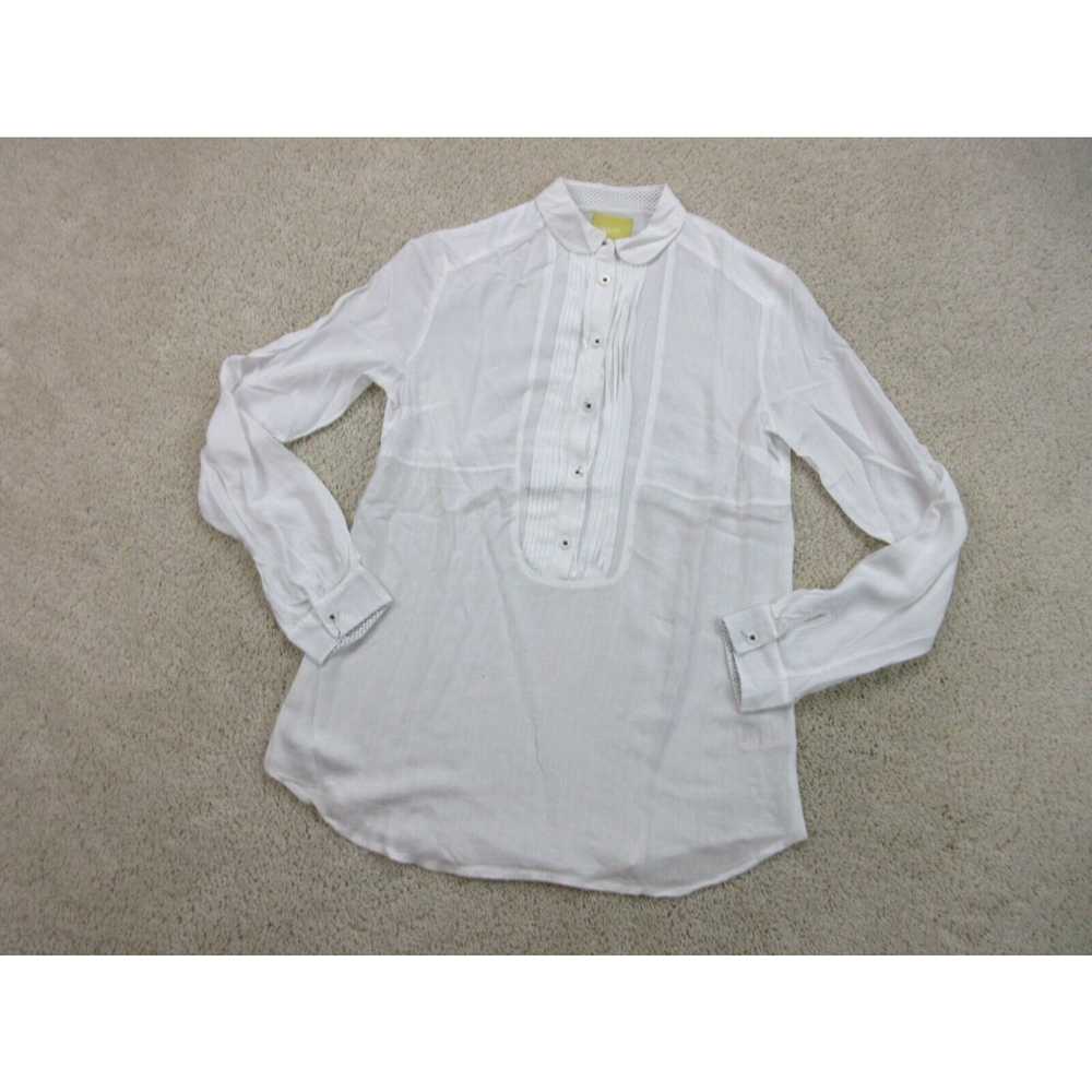 Vintage Maeve Shirt Womens 2 White Anthropologie … - image 2