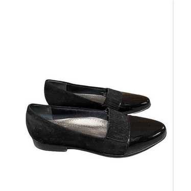 Trotters Black Patton Leather & Suede Flat - image 1