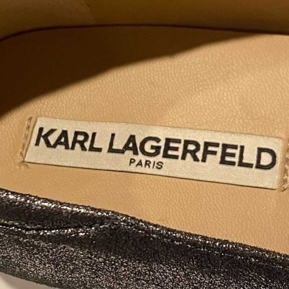Karl Lagerfeld Quigley Silver Sparkle Flats 8.5 - image 10