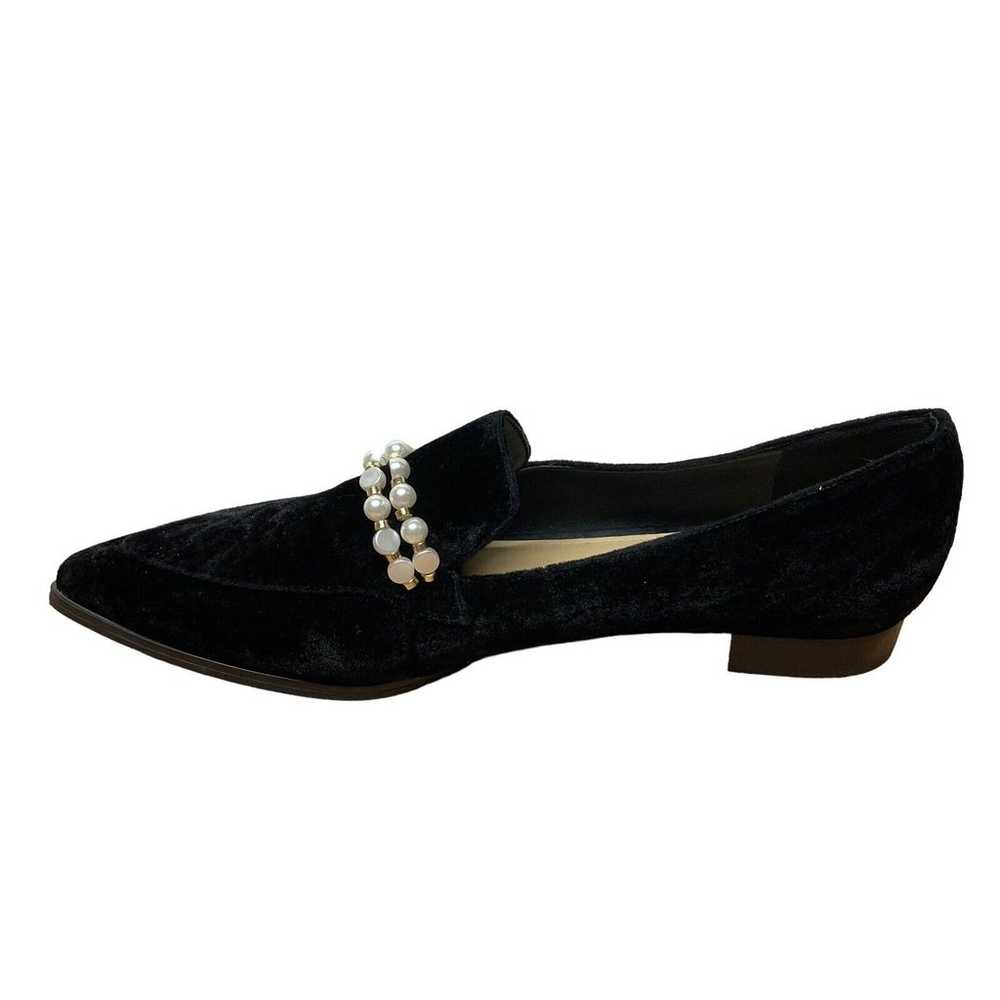 Marc Fisher Kneel Black Velvet Pearl Embellished … - image 2