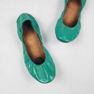 Tieks Green Patent Shiny Leather Ballet Flats Size