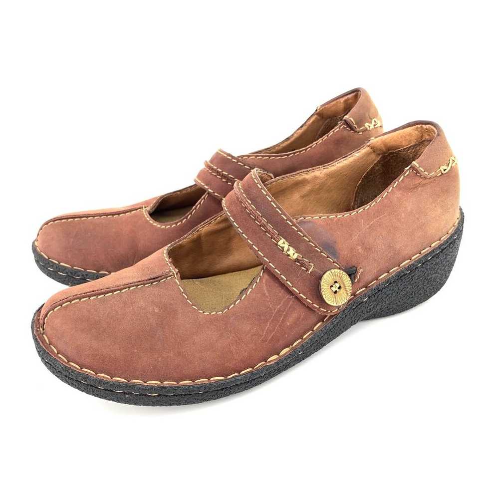 Clarks Artisan Brown Leather Wedge Mary Jane Loaf… - image 6