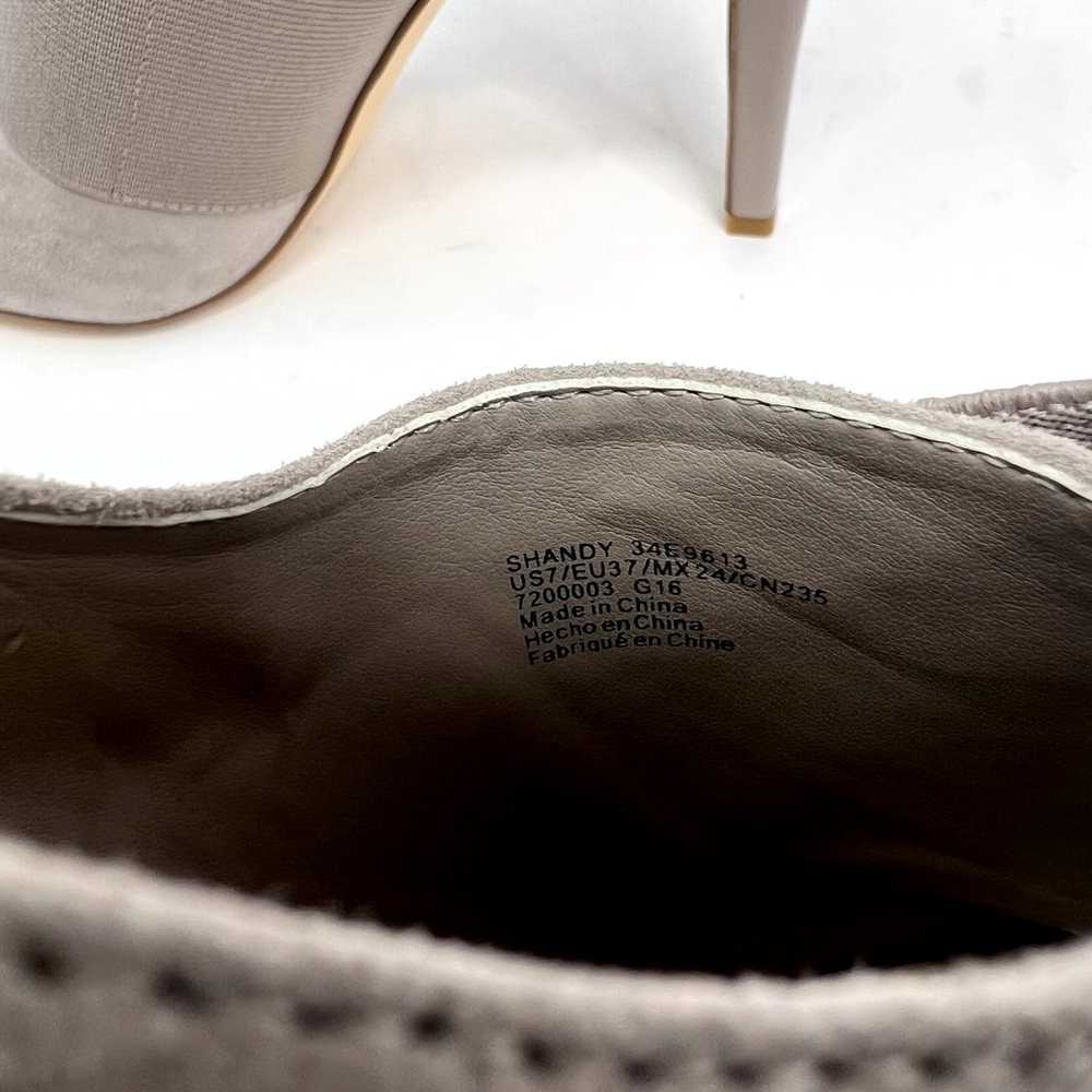Calvin Klein Shandy Suede Peep Toe Heels Beige - image 8