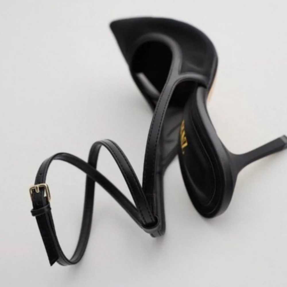 Zara’s ankle strap mesh heels - image 2