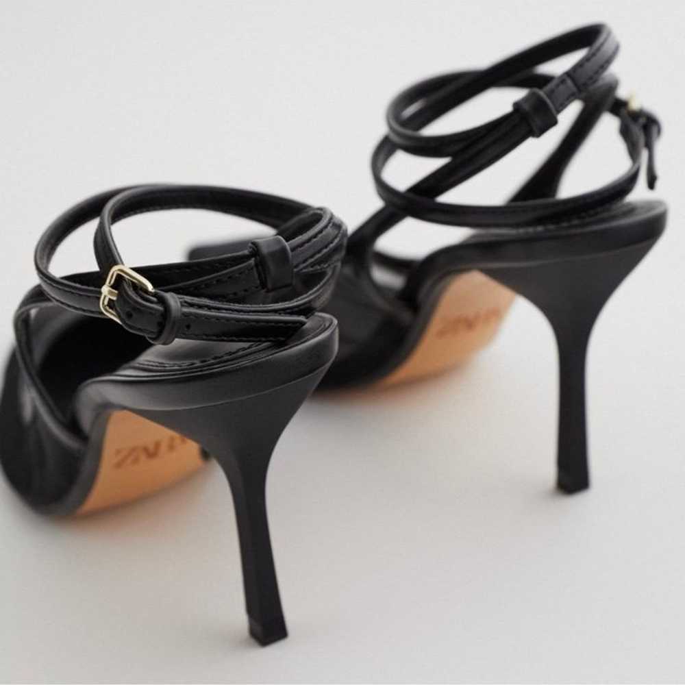 Zara’s ankle strap mesh heels - image 3