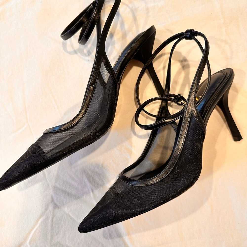 Zara’s ankle strap mesh heels - image 5