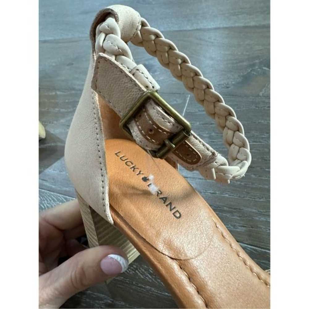 NWOT Lucky Brand nude tan leather braided chunky … - image 8