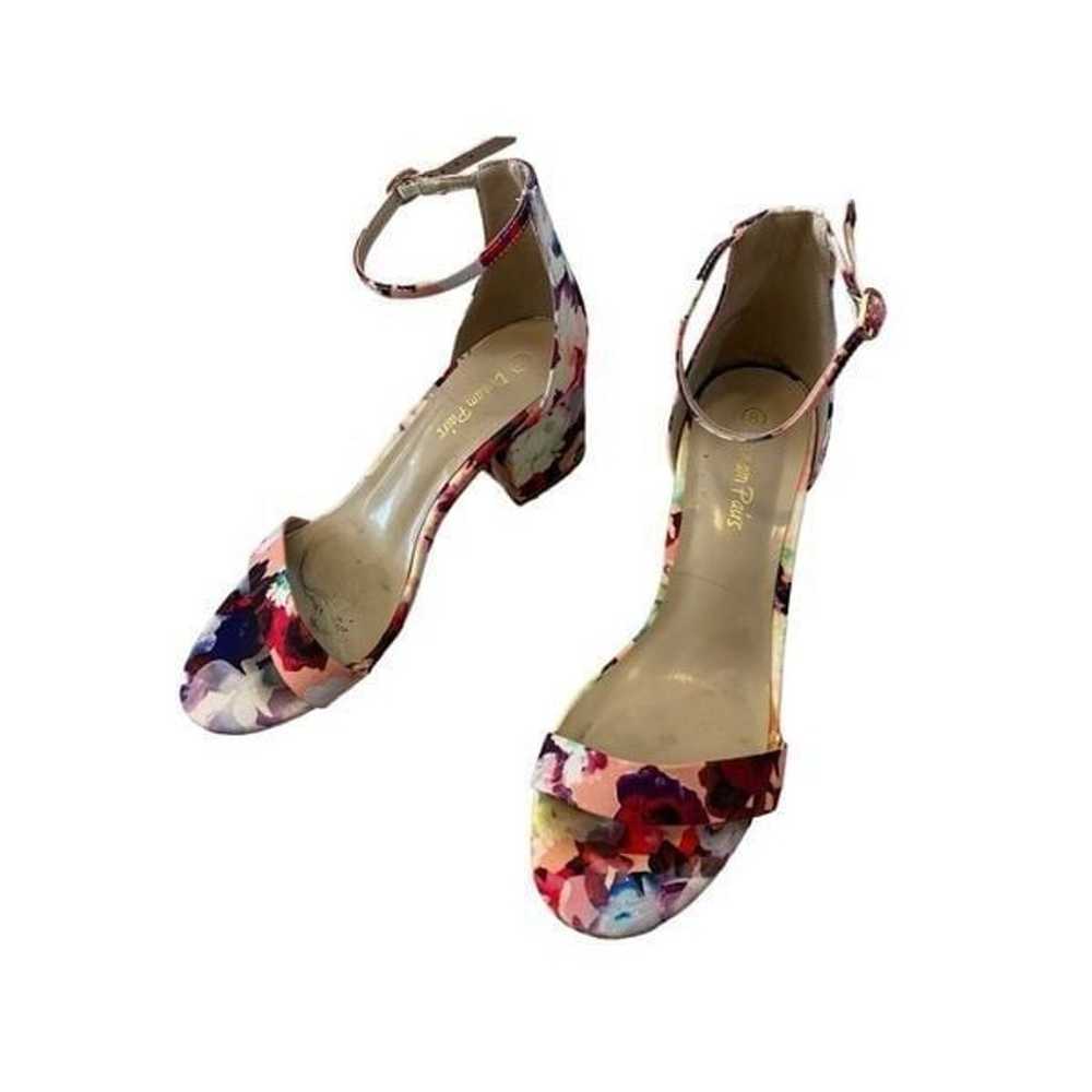 Dream Pairs Floral Heels Formal Chunky Block Heel… - image 3