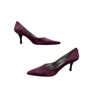 Nine West Purple Pumps Modiley Leather Suede Poin… - image 1