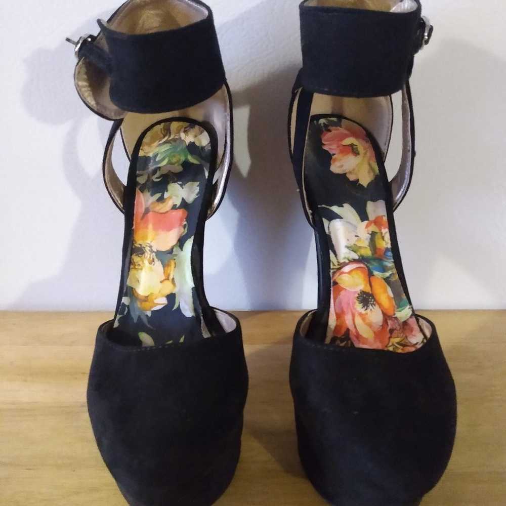 Black suede platform heels - image 2