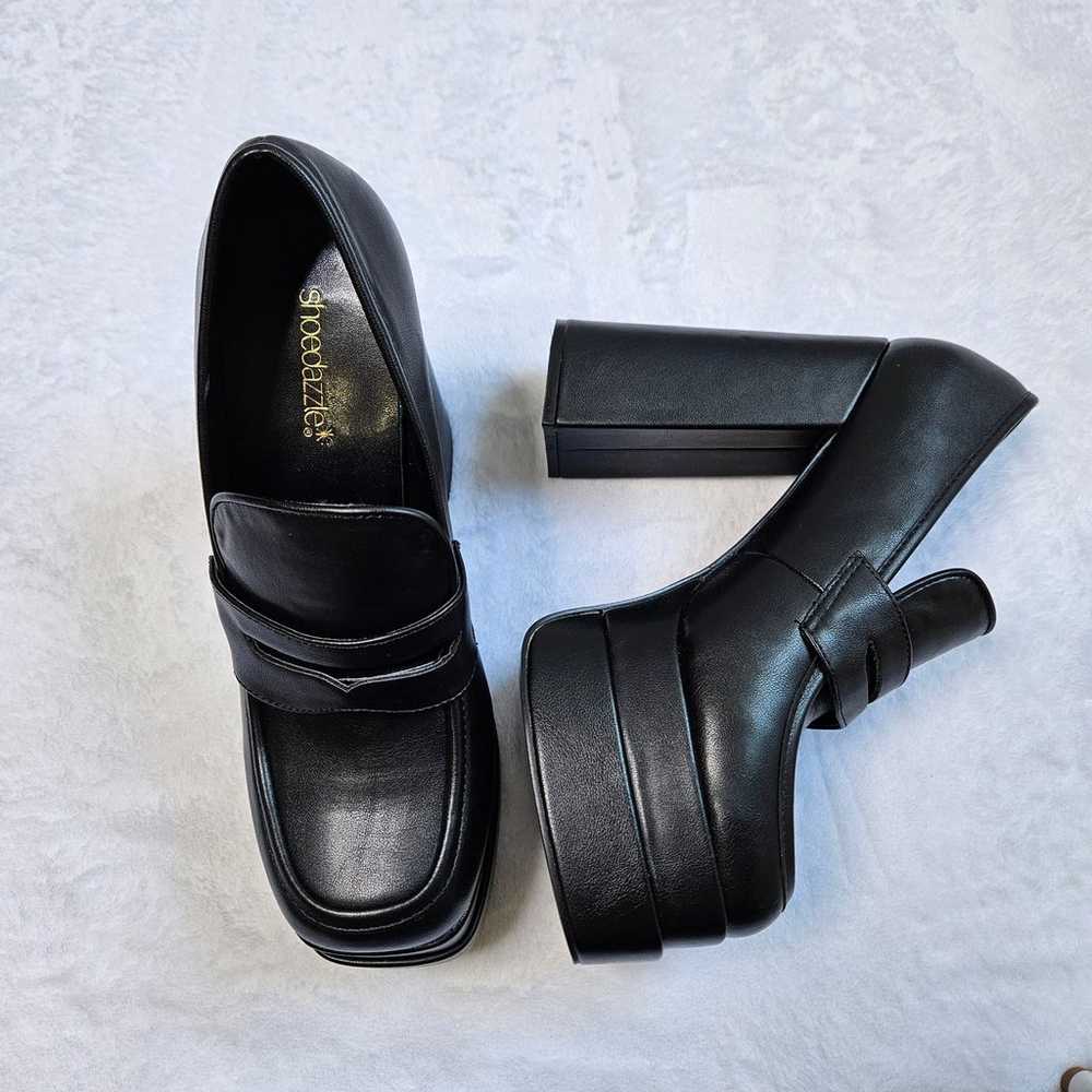 ShoeDazzle Margaux Black Platform Loafer Pumps Si… - image 2