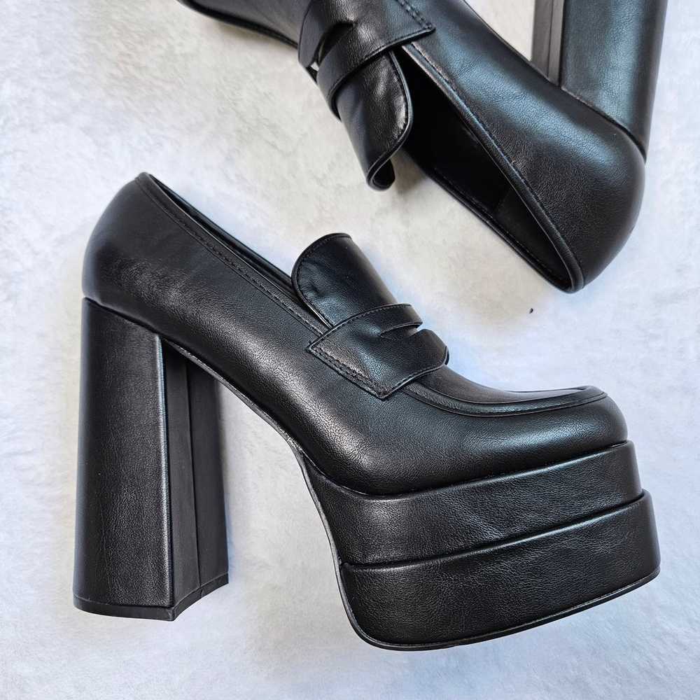 ShoeDazzle Margaux Black Platform Loafer Pumps Si… - image 3