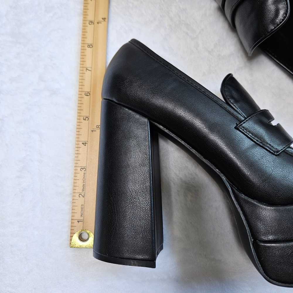 ShoeDazzle Margaux Black Platform Loafer Pumps Si… - image 6