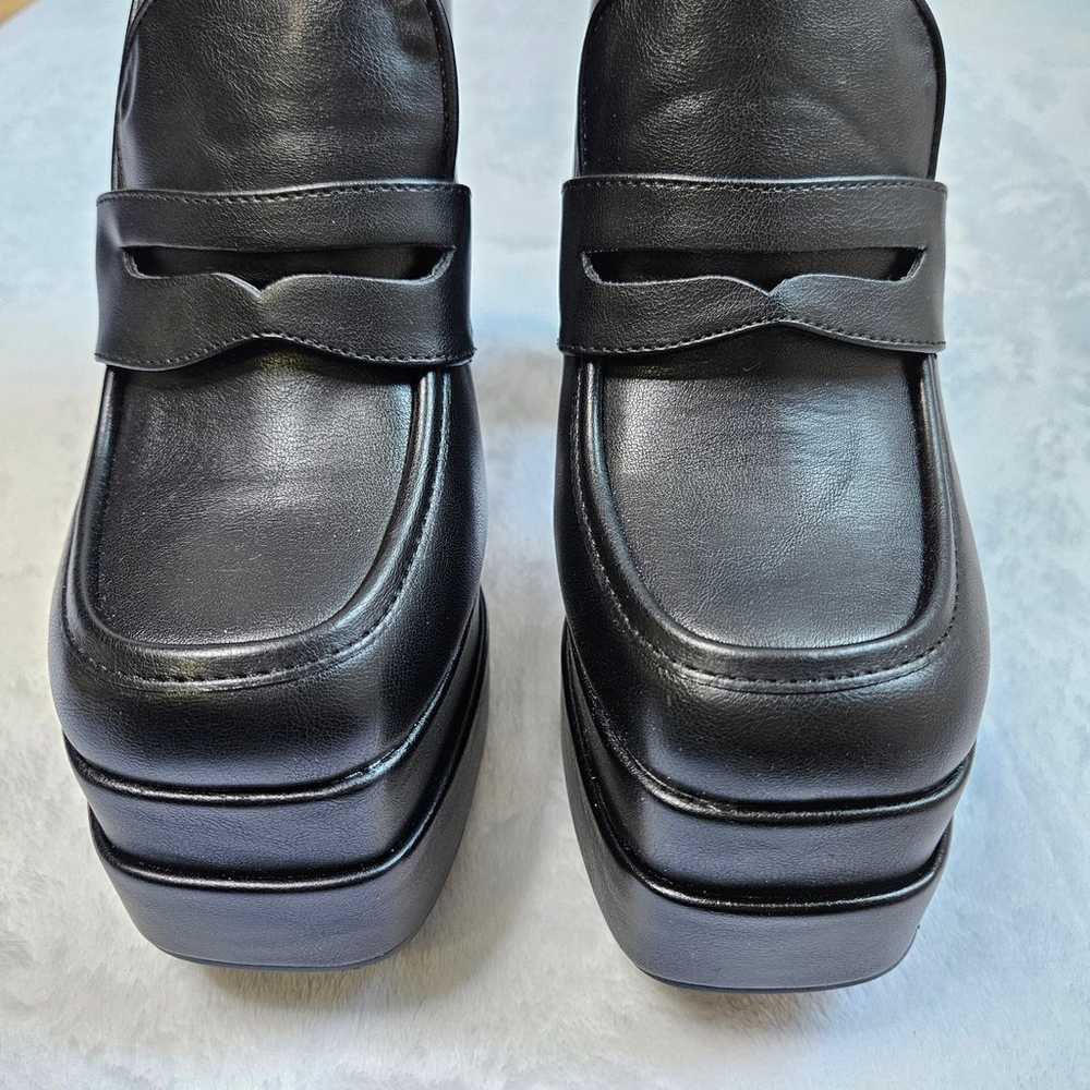 ShoeDazzle Margaux Black Platform Loafer Pumps Si… - image 7