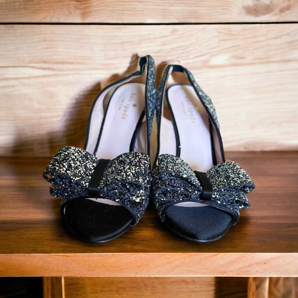 KATE SPADE Bridal Elegant Wedding Heels Shoes Bla… - image 4