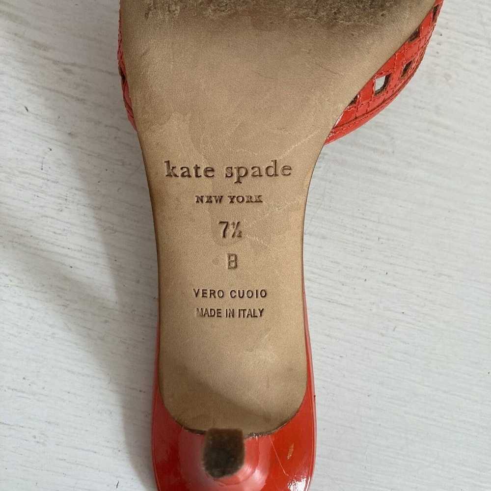 Kate Spade Womens Red Open Toe Heels Bow Size 7.5… - image 11