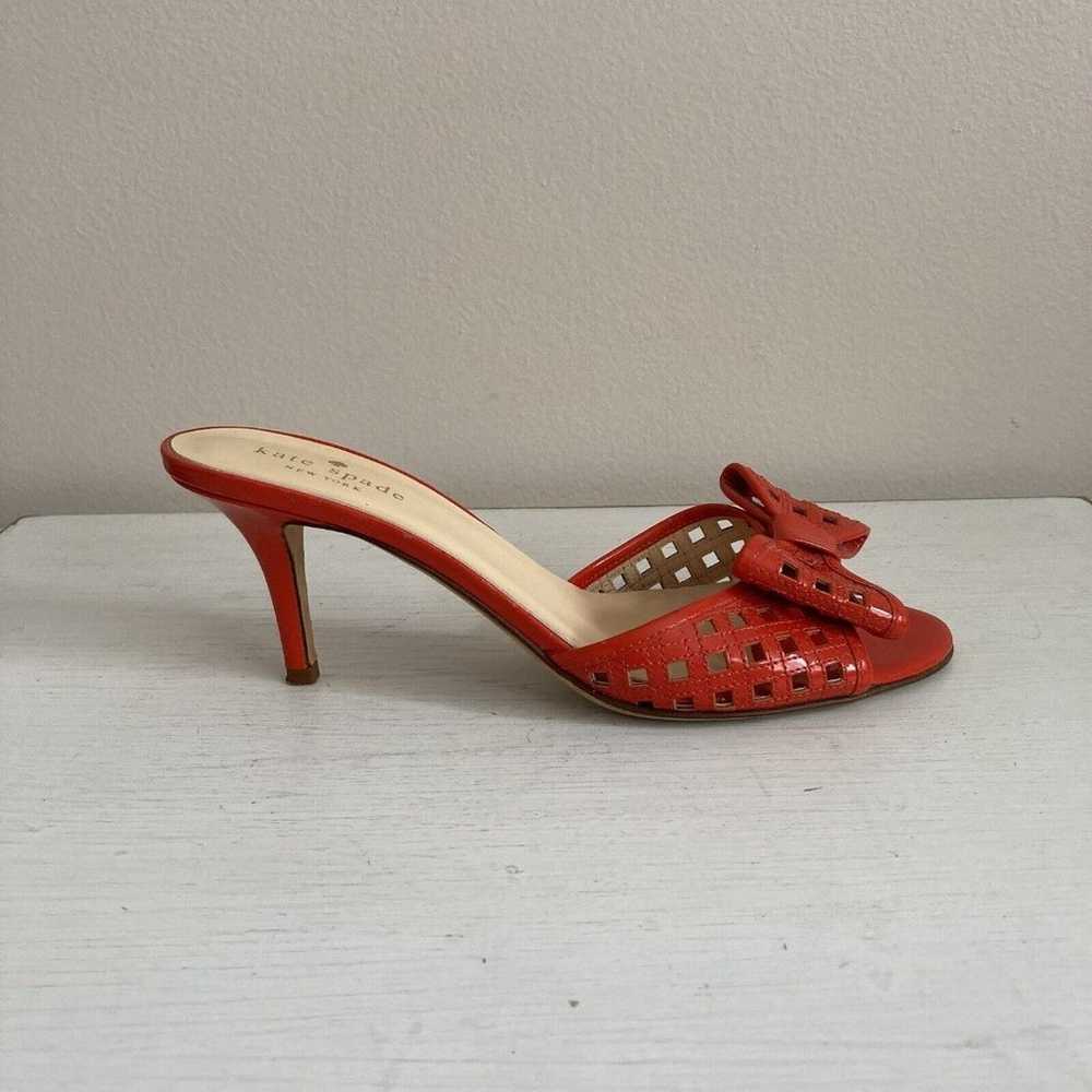 Kate Spade Womens Red Open Toe Heels Bow Size 7.5… - image 5