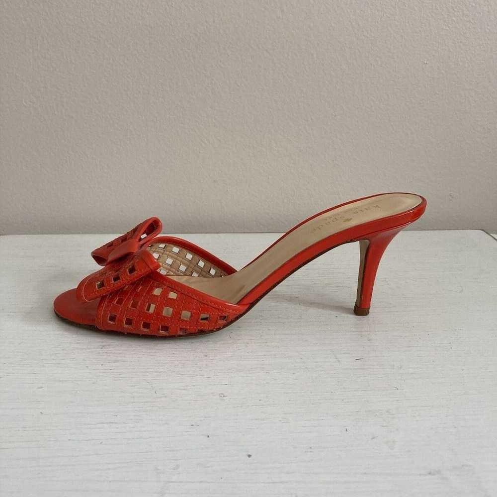 Kate Spade Womens Red Open Toe Heels Bow Size 7.5… - image 6