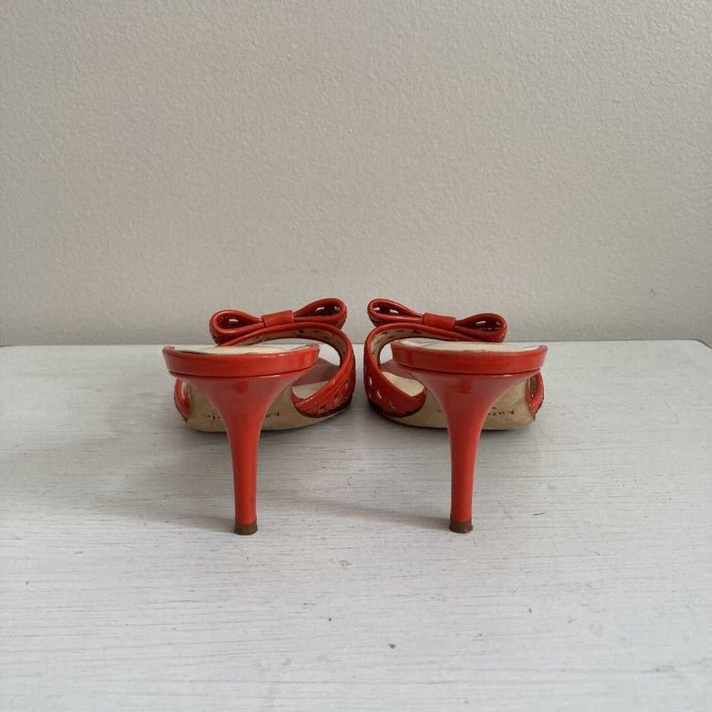 Kate Spade Womens Red Open Toe Heels Bow Size 7.5… - image 8