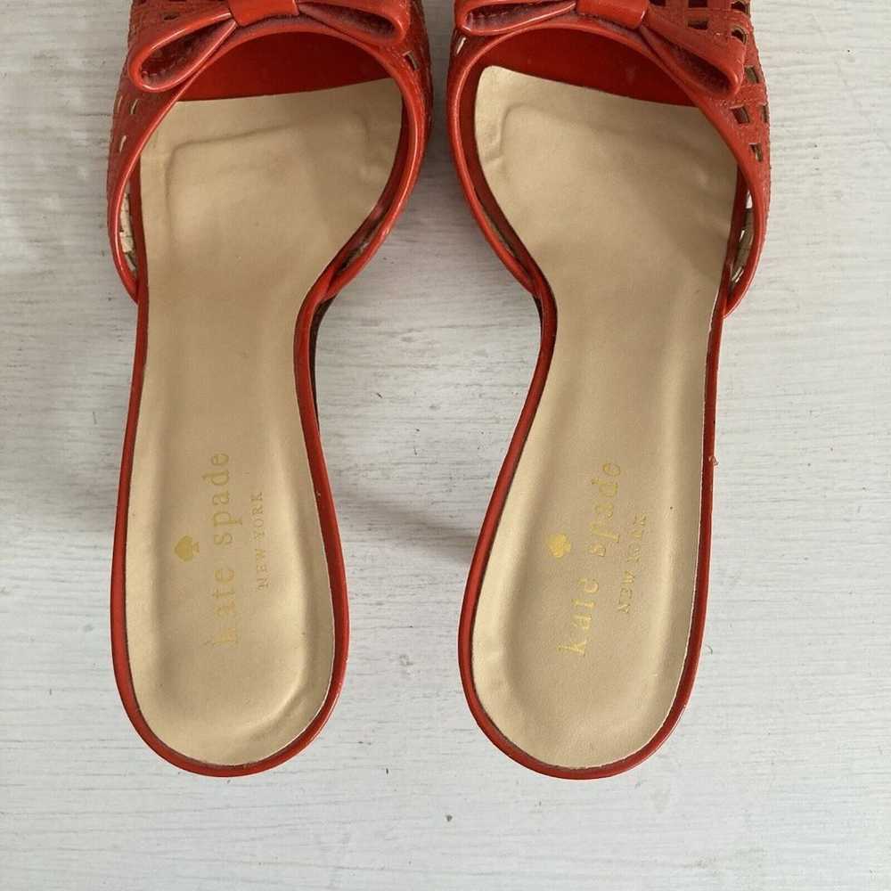 Kate Spade Womens Red Open Toe Heels Bow Size 7.5… - image 9