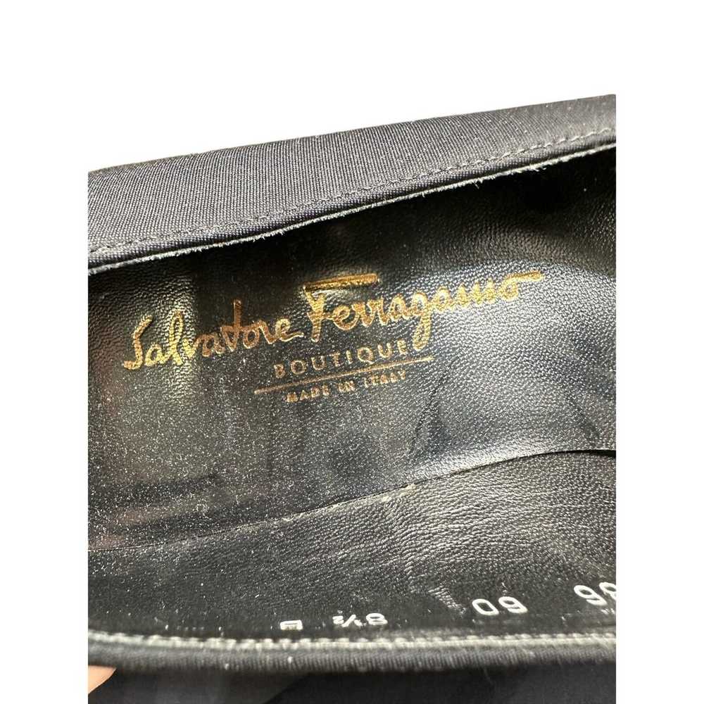 Salvatore Ferragamo Black Low Heel Nylon Pumps Sz… - image 7