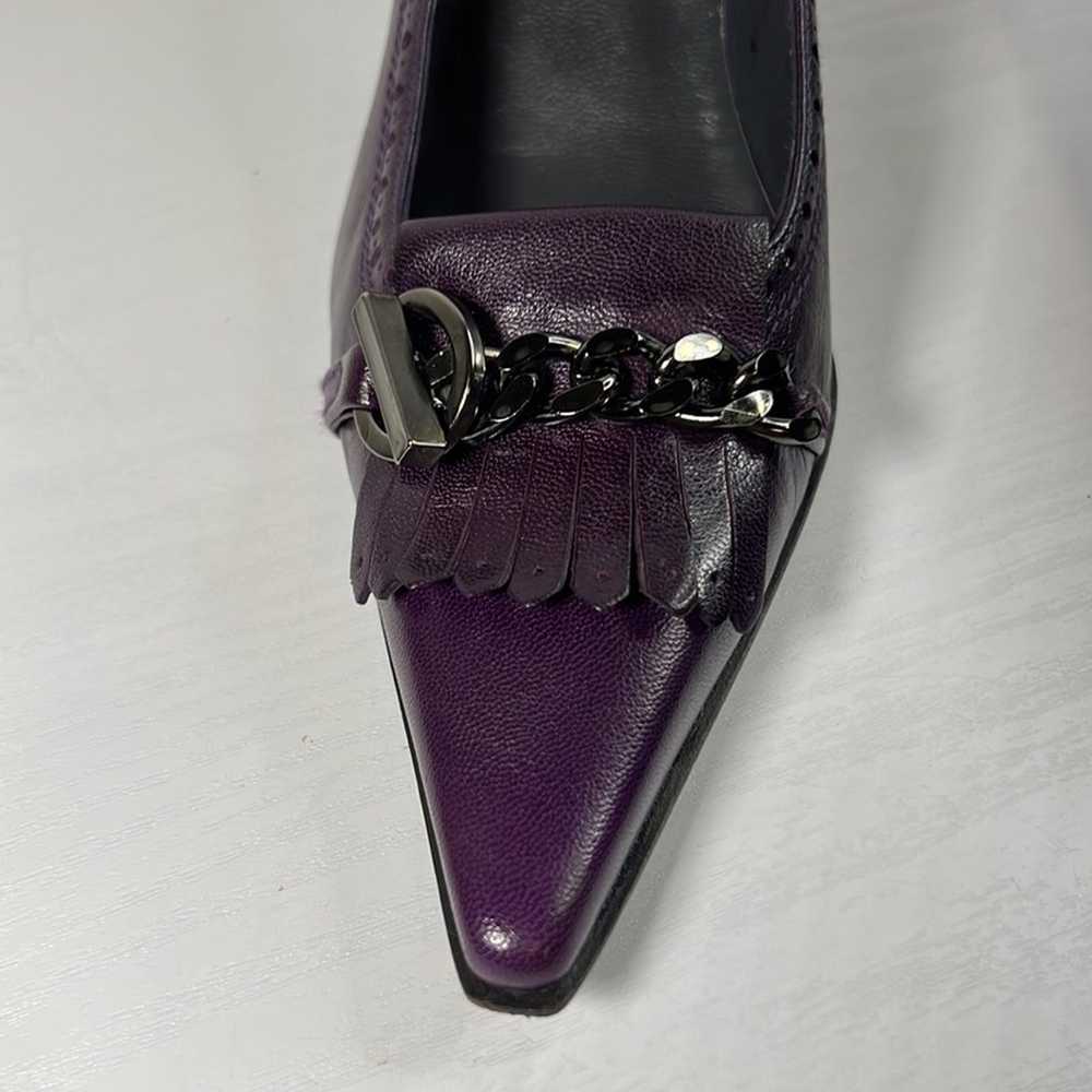 Stuart Weitzman Purple Leather Chain Shoes Sz. 7.5 - image 2