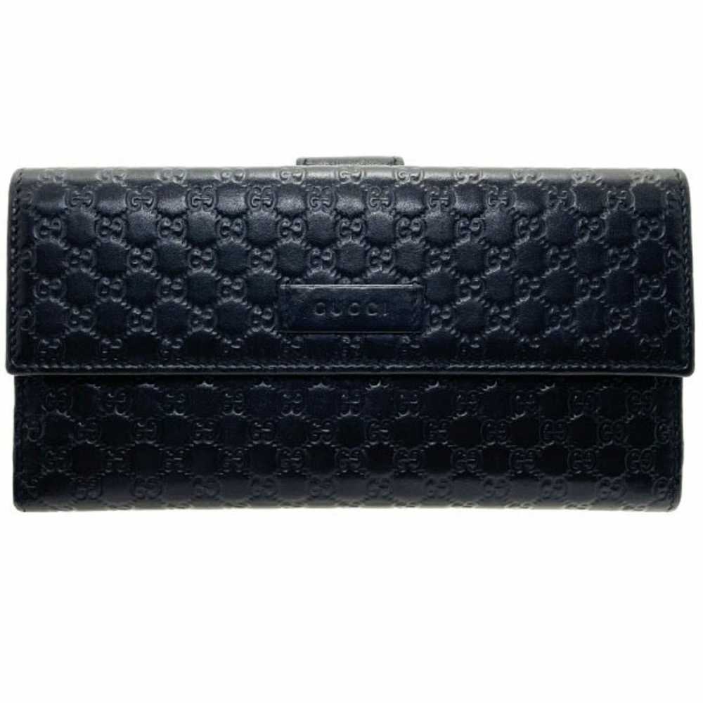 Gucci GUCCI Long Wallet Micro ssima W Leather Bla… - image 1