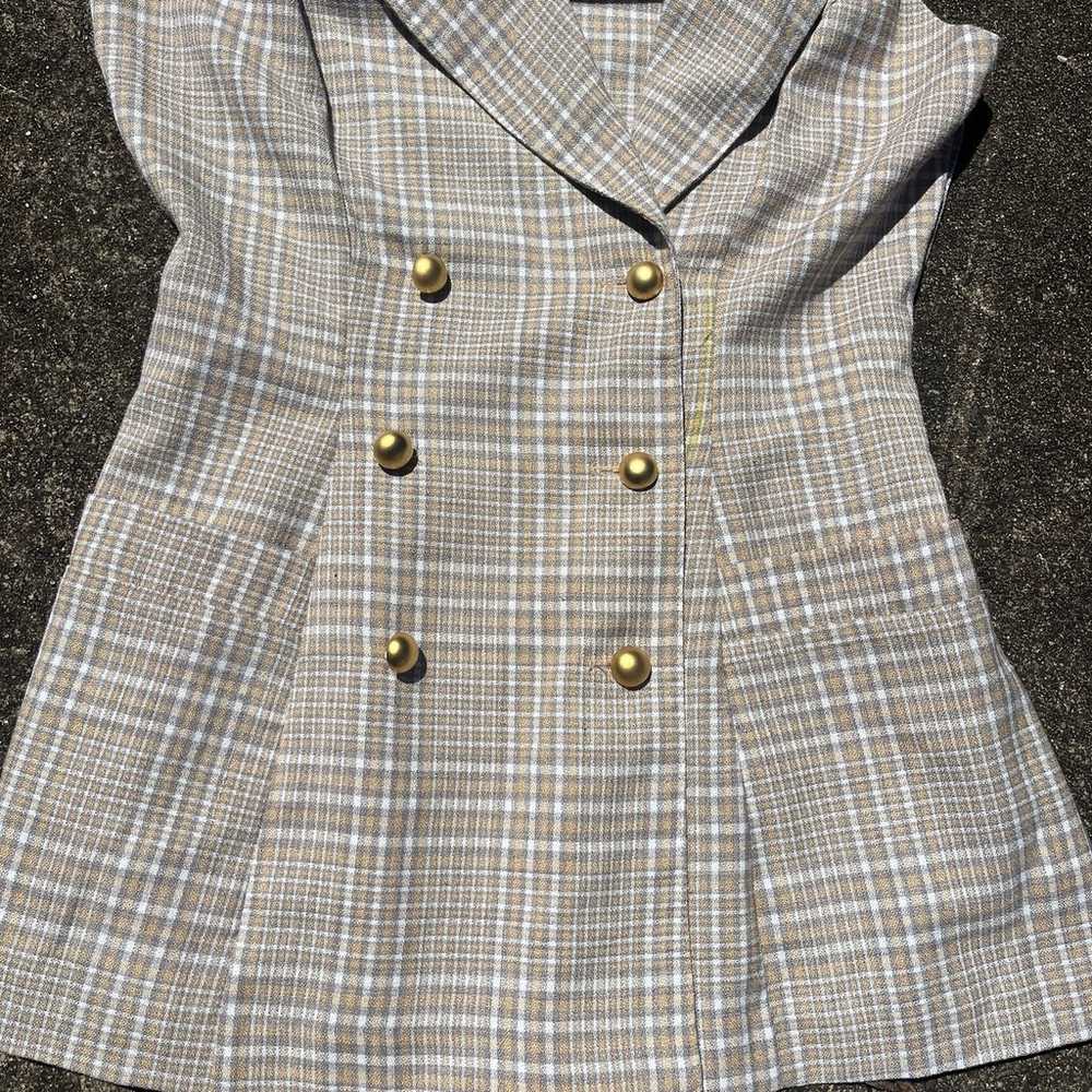 Vintage La Belle Women’s Plaid Vest/Mini Dress Si… - image 2