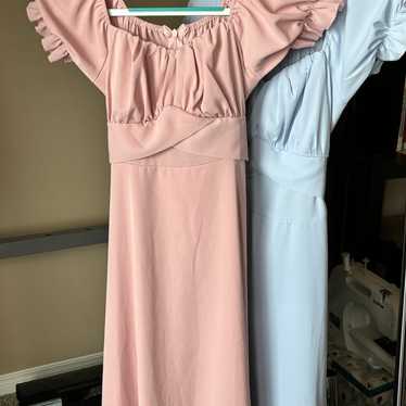 Lyaner Puff Sleeve Dress in Pink - image 1