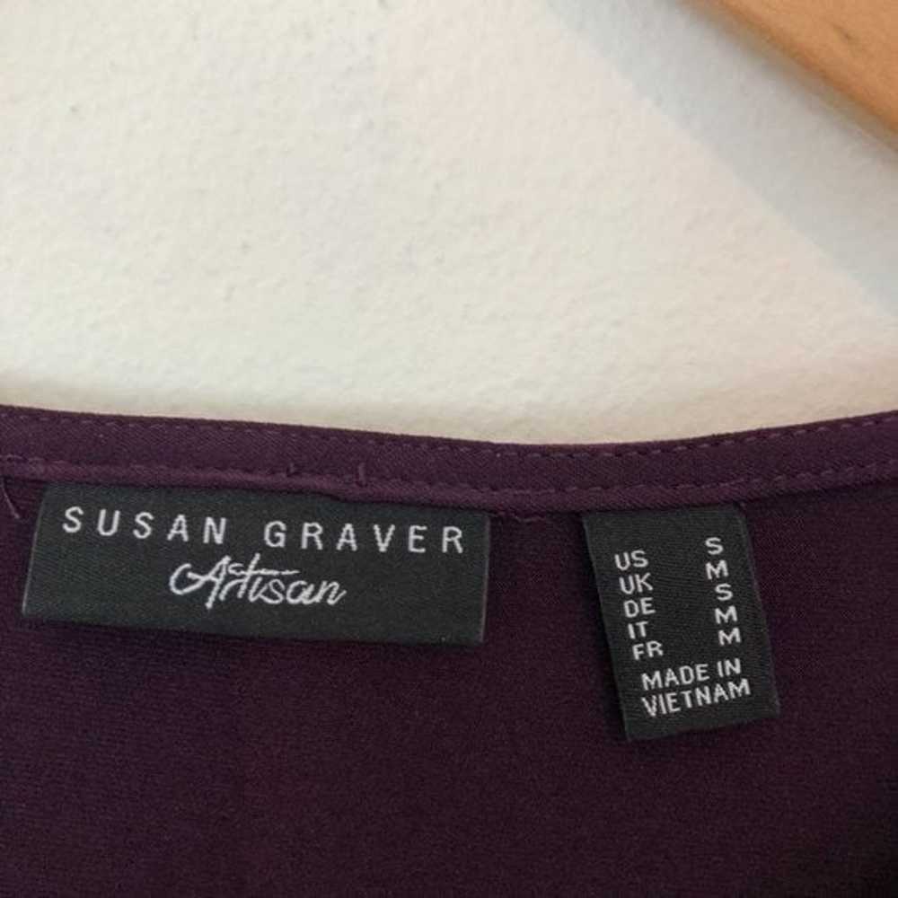 SUSAN GRAVER Artisan Liquid Knit Dress Purple Flo… - image 6