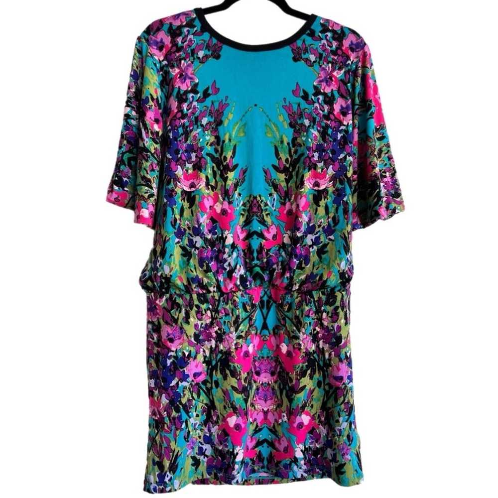 Nicole Miller Floral Multicolor Dress Drop Waist … - image 1
