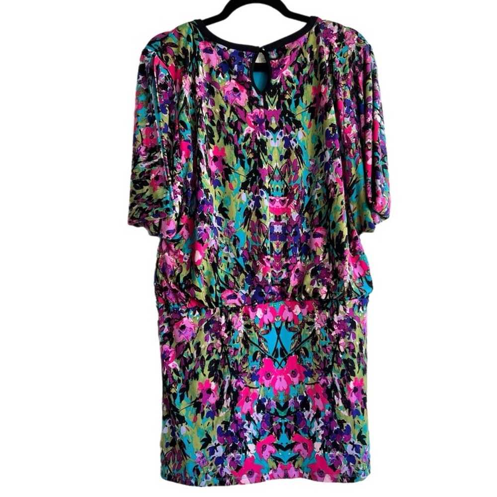 Nicole Miller Floral Multicolor Dress Drop Waist … - image 2