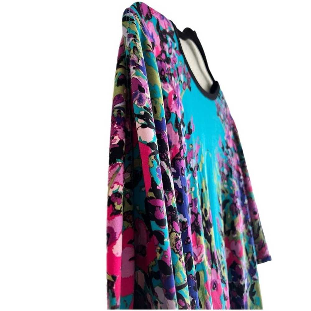 Nicole Miller Floral Multicolor Dress Drop Waist … - image 4