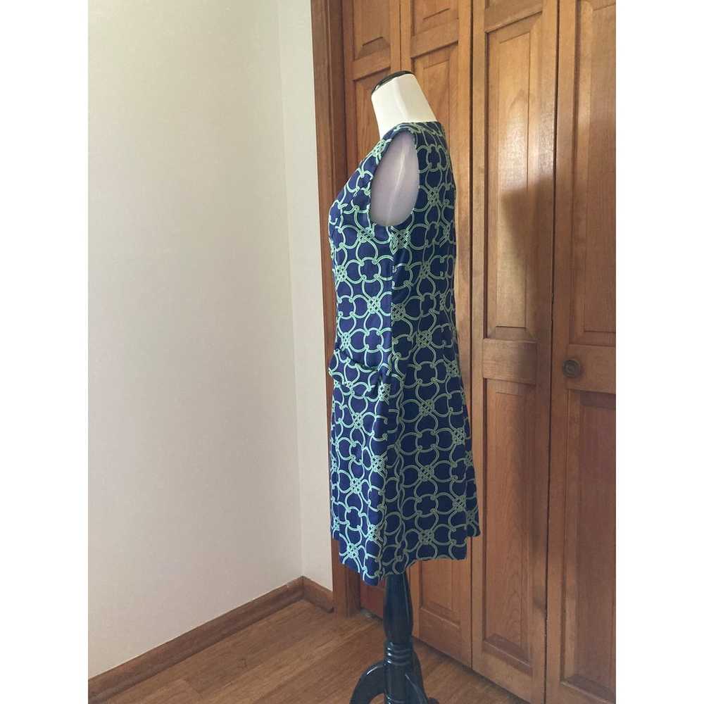 Talbots Blue & Green Print Sheath Dress, Size 8 - image 2