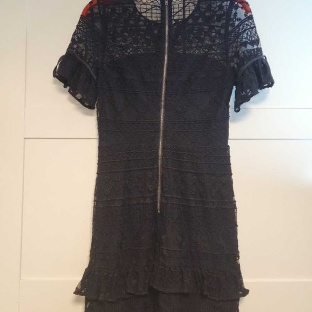 Parker Black Mini Lace Dress Medium Wednesday Vib… - image 4