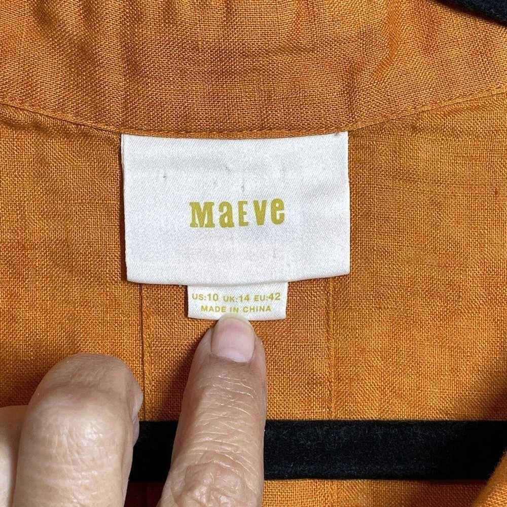 Maeve By Anthropologie Womens Orange Linen Tie Fr… - image 6