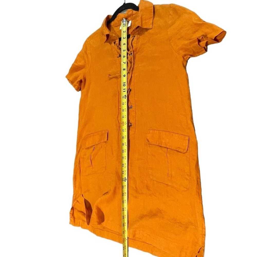 Maeve By Anthropologie Womens Orange Linen Tie Fr… - image 9