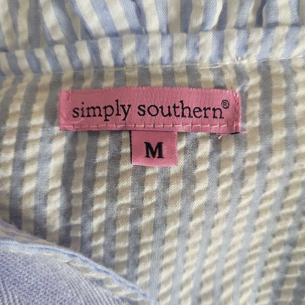 Simply Southern Seersucker Blue White Stripe Ruff… - image 9