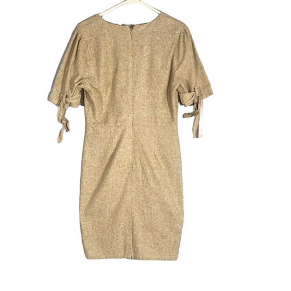 Moon River Beige Short Sleeve Button Front Dress … - image 2
