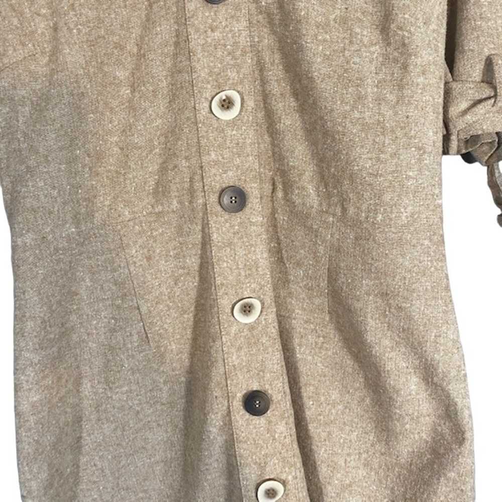 Moon River Beige Short Sleeve Button Front Dress … - image 5