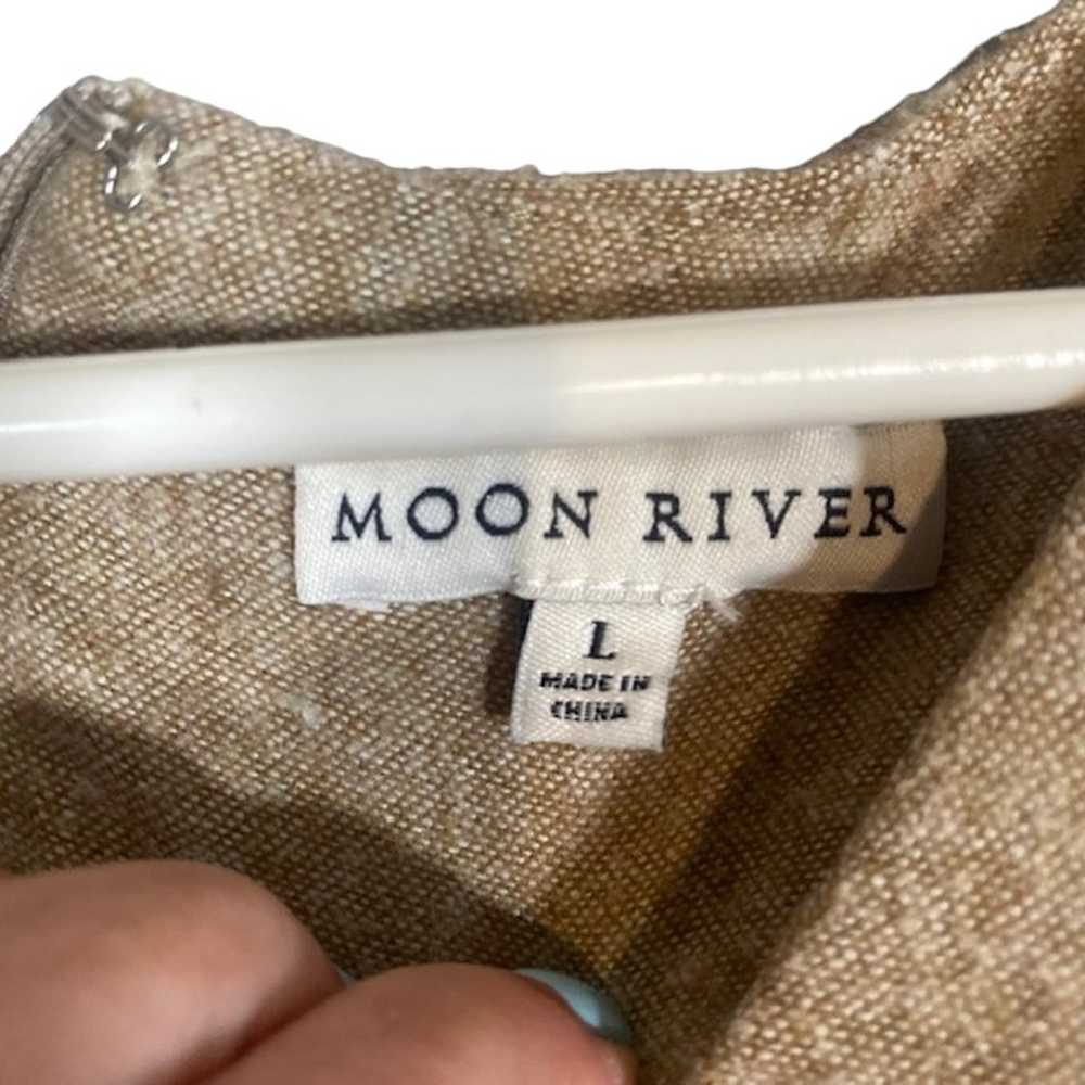Moon River Beige Short Sleeve Button Front Dress … - image 6