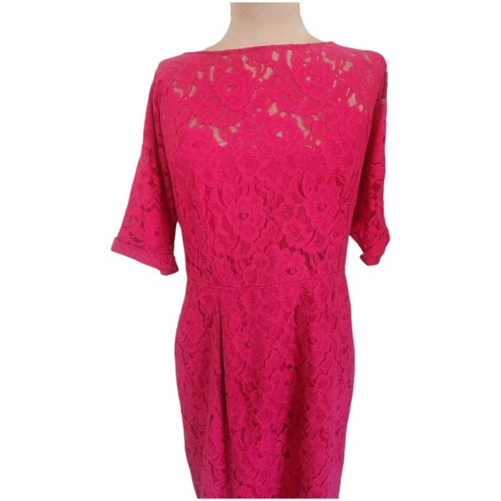 ADRIANNA PAPELL red lace sheath cocktail dress - image 2