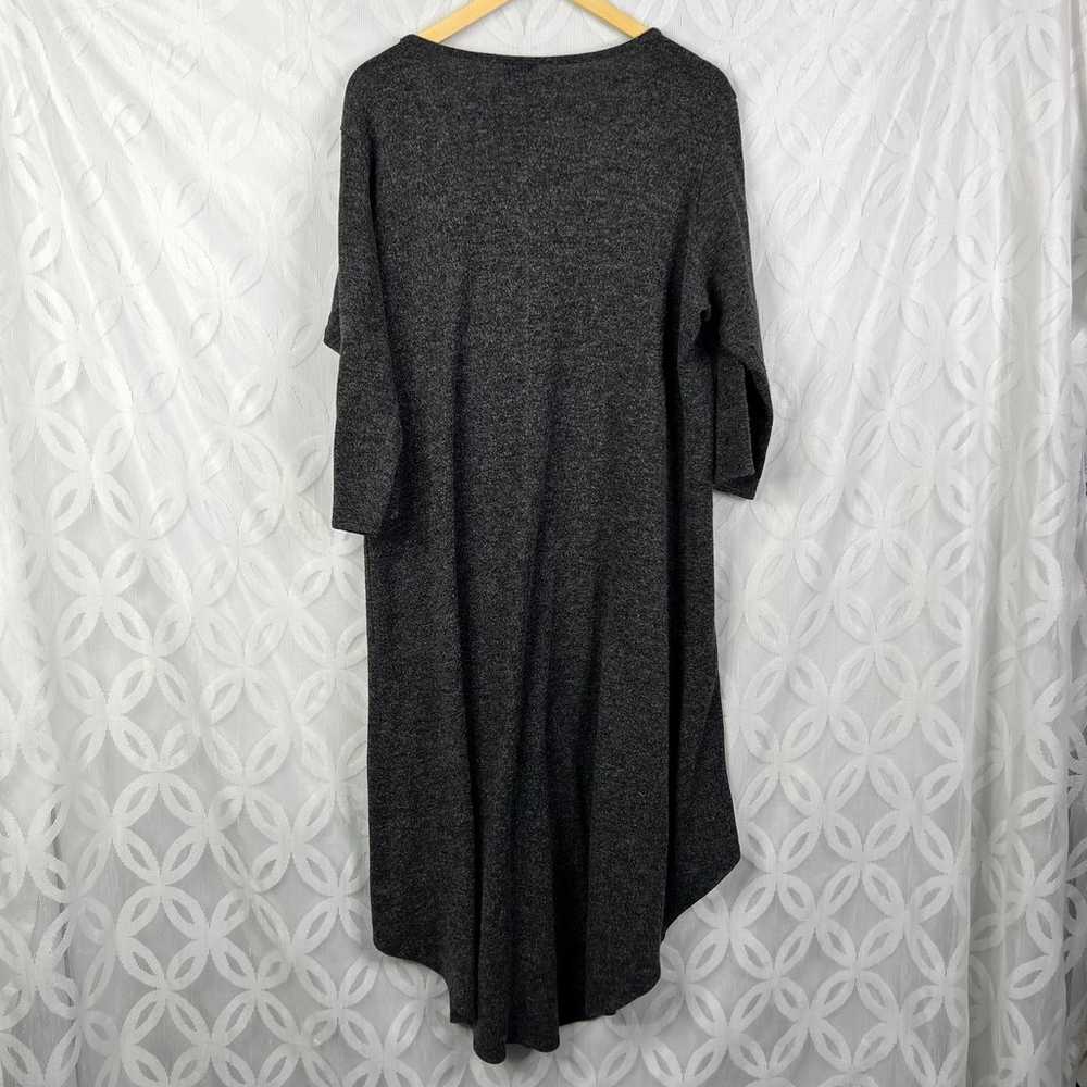 Torrid Sweater Dress Gray Black High Low V Neck 3… - image 3