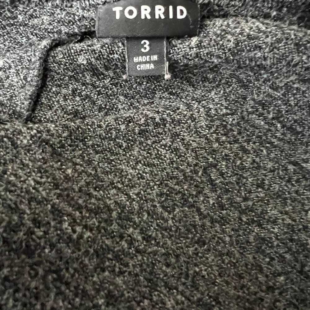Torrid Sweater Dress Gray Black High Low V Neck 3… - image 4