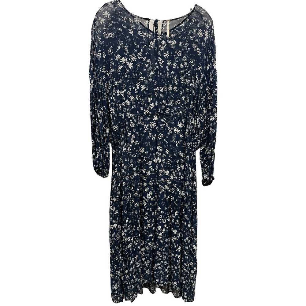 Womens Free People Blue Daisy Sheer Tiered V-neck… - image 1